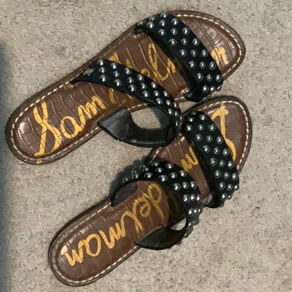Sam Edelman Black Studded Women's Sandals - Picture 1 of 1